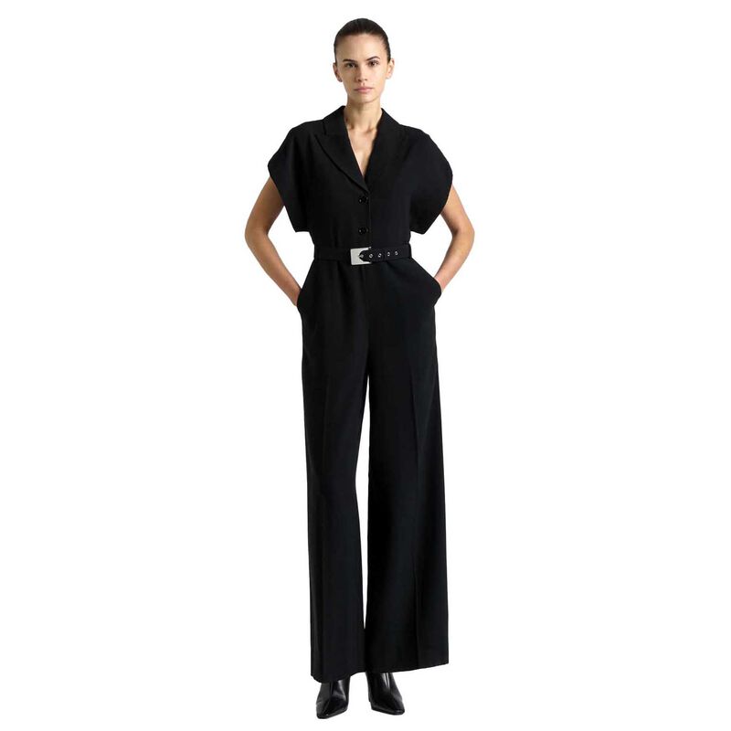 Cue Viscose Twill Wide Leg Jumpsuit image number 4